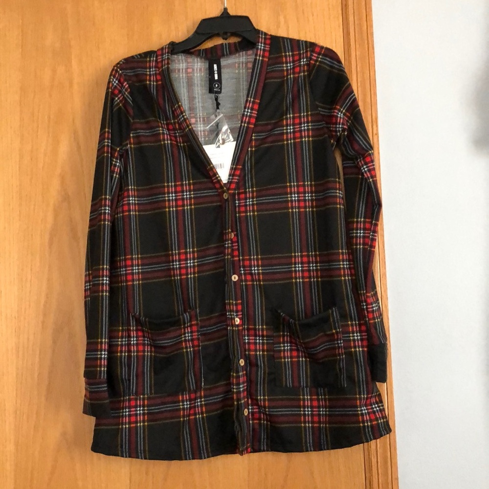 Agnes & Dora plaid essential cardigan